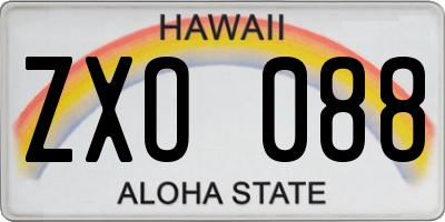 HI license plate ZXO088