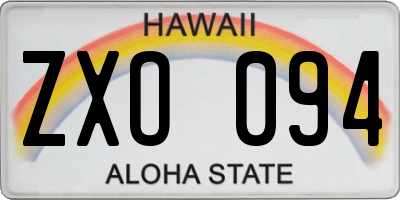 HI license plate ZXO094