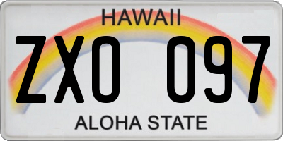 HI license plate ZXO097