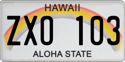 HI license plate ZXO103