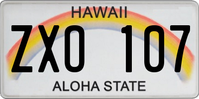 HI license plate ZXO107