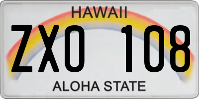 HI license plate ZXO108