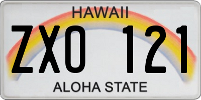 HI license plate ZXO121