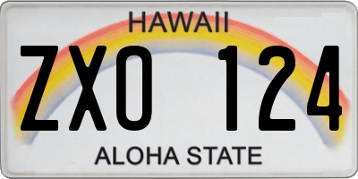 HI license plate ZXO124