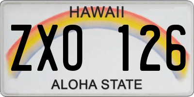 HI license plate ZXO126