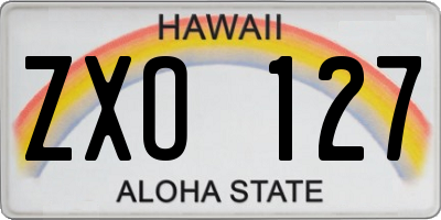 HI license plate ZXO127