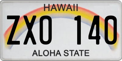 HI license plate ZXO140