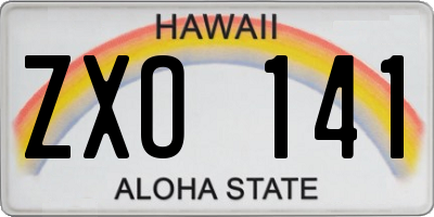 HI license plate ZXO141