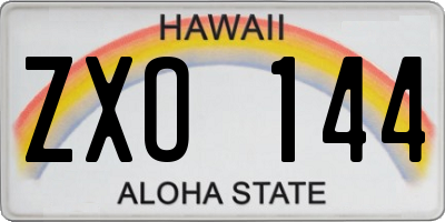 HI license plate ZXO144