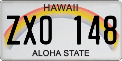 HI license plate ZXO148