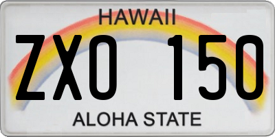 HI license plate ZXO150