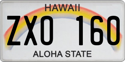 HI license plate ZXO160