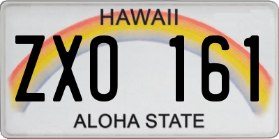 HI license plate ZXO161
