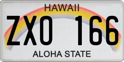 HI license plate ZXO166