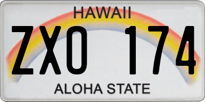 HI license plate ZXO174