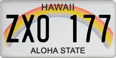 HI license plate ZXO177