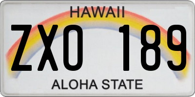 HI license plate ZXO189