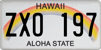 HI license plate ZXO197