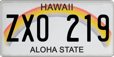 HI license plate ZXO219