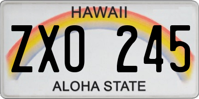 HI license plate ZXO245