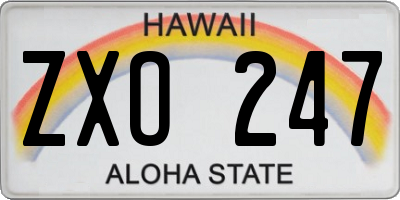 HI license plate ZXO247