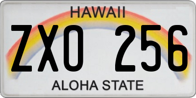 HI license plate ZXO256