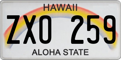 HI license plate ZXO259