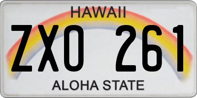 HI license plate ZXO261