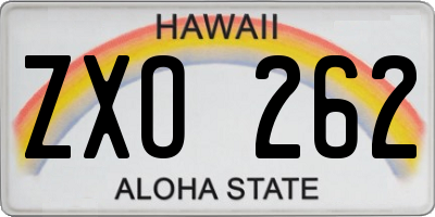 HI license plate ZXO262