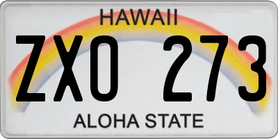 HI license plate ZXO273