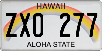 HI license plate ZXO277