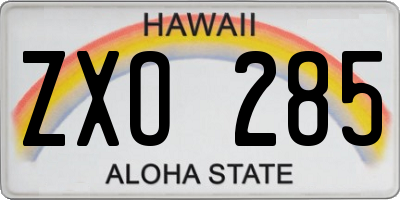HI license plate ZXO285