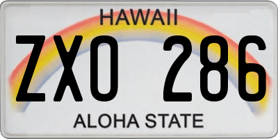HI license plate ZXO286