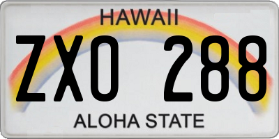 HI license plate ZXO288