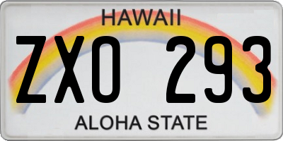 HI license plate ZXO293