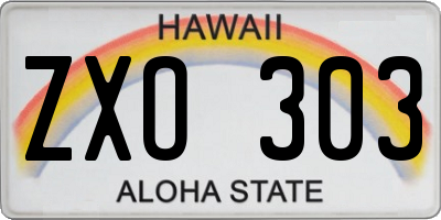 HI license plate ZXO303