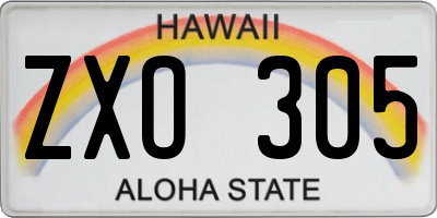 HI license plate ZXO305