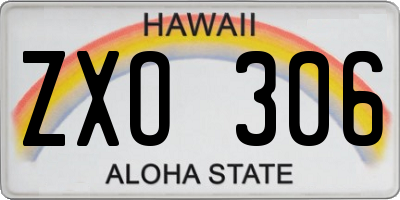 HI license plate ZXO306