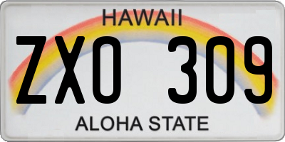 HI license plate ZXO309