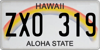 HI license plate ZXO319