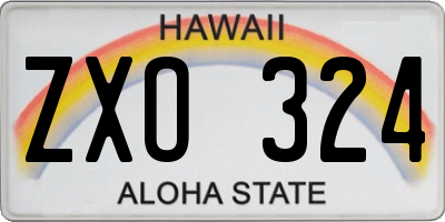 HI license plate ZXO324