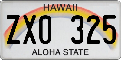 HI license plate ZXO325