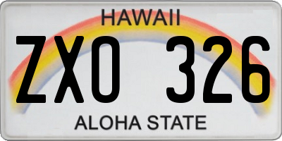 HI license plate ZXO326