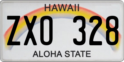 HI license plate ZXO328