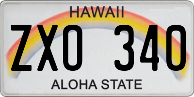 HI license plate ZXO340