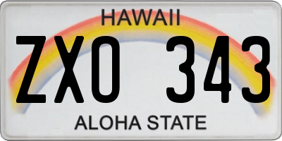 HI license plate ZXO343