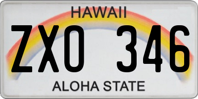 HI license plate ZXO346