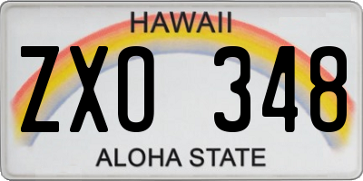 HI license plate ZXO348