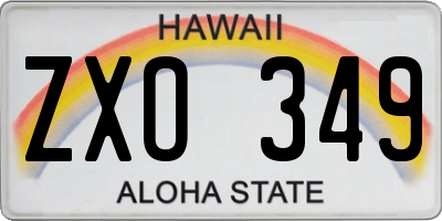 HI license plate ZXO349