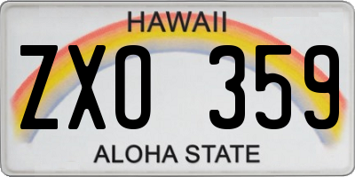 HI license plate ZXO359